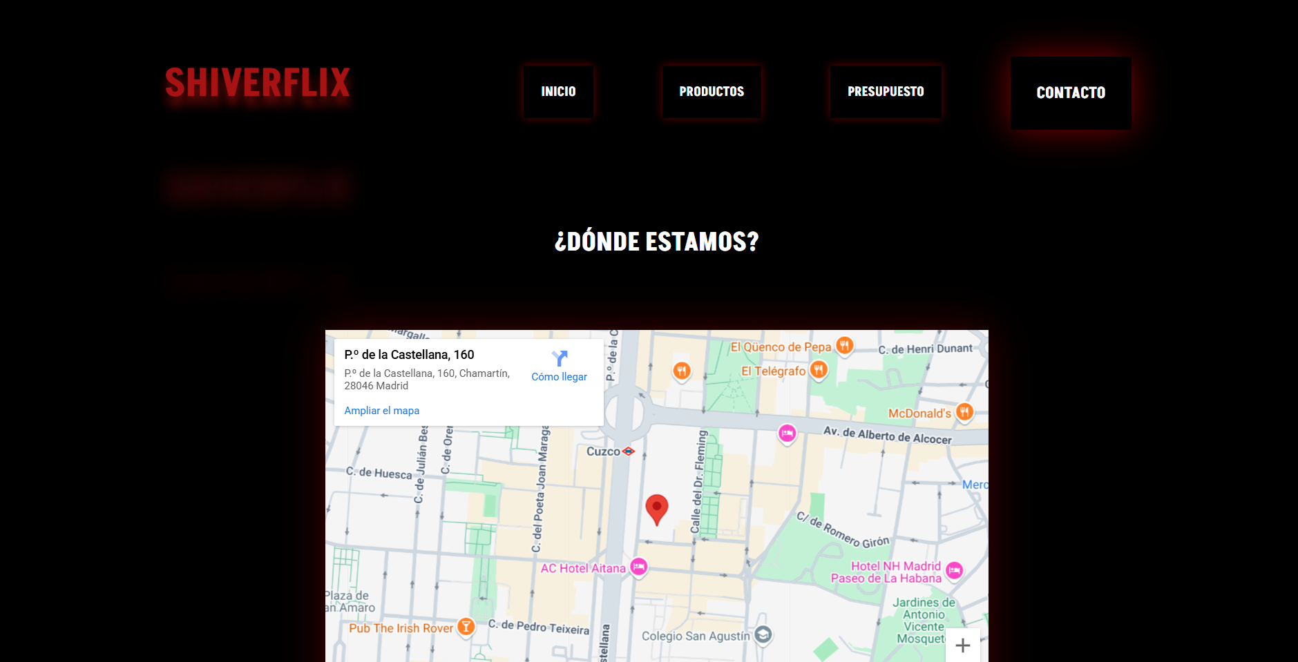 Streaming platforms view on Shiverflix